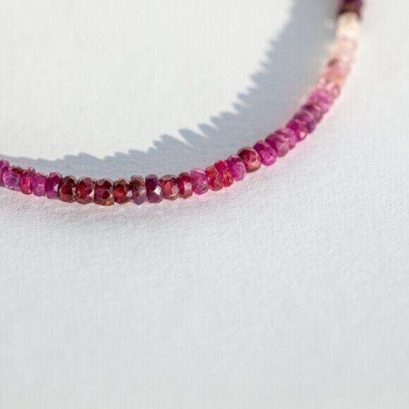 Gorgeous GENIUINE Ruby Jewelry Set Beaded Necklace & Bracelet Non Tarnish Gold - Picture 3 of 14